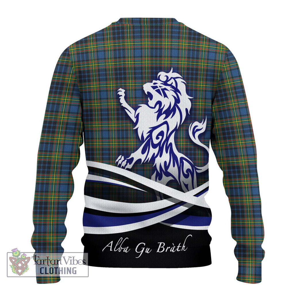 MacLellan Ancient Tartan Knitted Sweater with Alba Gu Brath Regal Lion Emblem - Tartanvibesclothing Shop