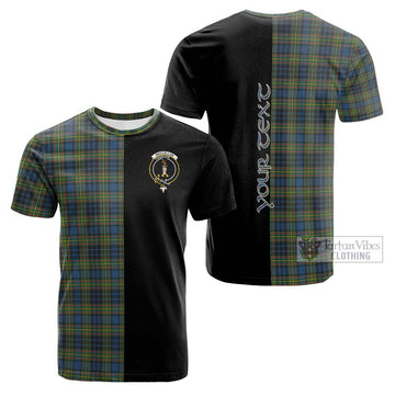 MacLellan Ancient Tartan Cotton T-shirt with Family Crest and Half Of Me Style