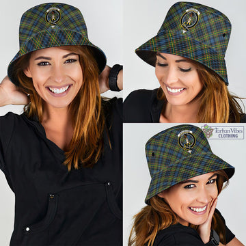 MacLellan Ancient Tartan Bucket Hat with Family Crest