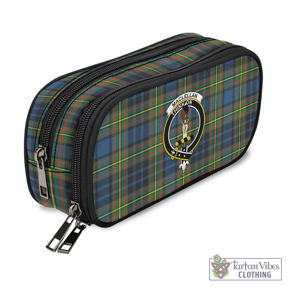 Tartan Vibes Clothing MacLellan Ancient Tartan Pen and Pencil Case with Family Crest