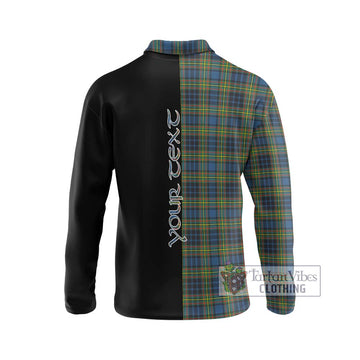 MacLellan Ancient Tartan Long Sleeve Polo Shirt with Family Crest and Half Of Me Style