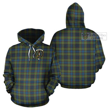 MacLellan Ancient Tartan Cotton Hoodie with Family Crest