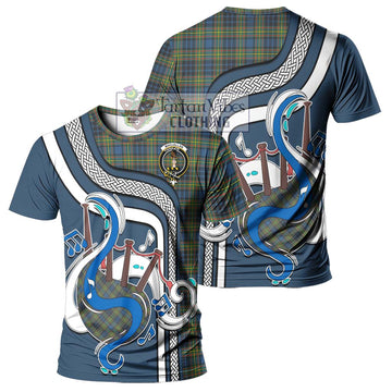 MacLellan Ancient Tartan T-Shirt with Epic Bagpipe Style