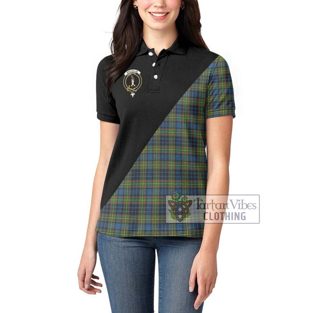 MacLellan Ancient Tartan Women's Polo Shirt with Family Crest and Military Logo Style - Tartanvibesclothing Shop