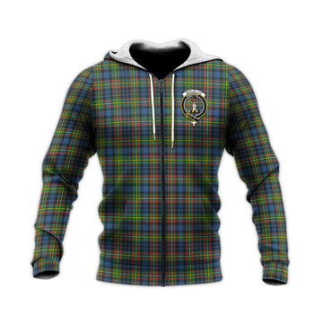 MacLellan Ancient Tartan Knitted Hoodie with Family Crest