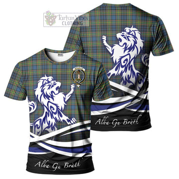 MacLellan Ancient Tartan Cotton T-shirt with Alba Gu Brath Regal Lion Emblem