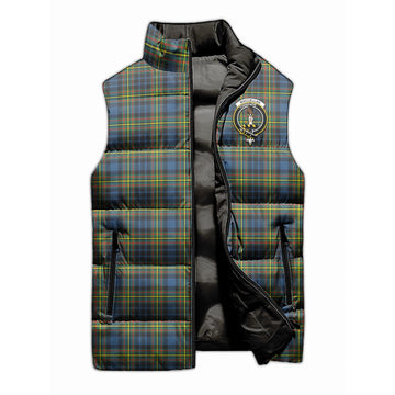 MacLellan Ancient Tartan Sleeveless Puffer Jacket with Family Crest