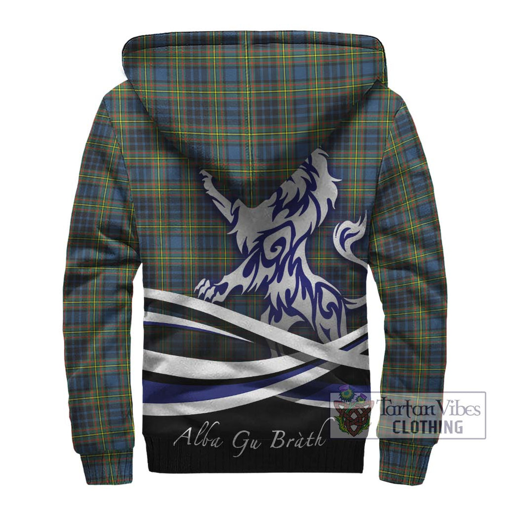 MacLellan Ancient Tartan Sherpa Hoodie with Alba Gu Brath Regal Lion Emblem - Tartanvibesclothing Shop