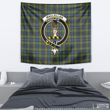 MacLellan Ancient Tartan Tapestry Wall Hanging and Home Decor for Room with Family Crest