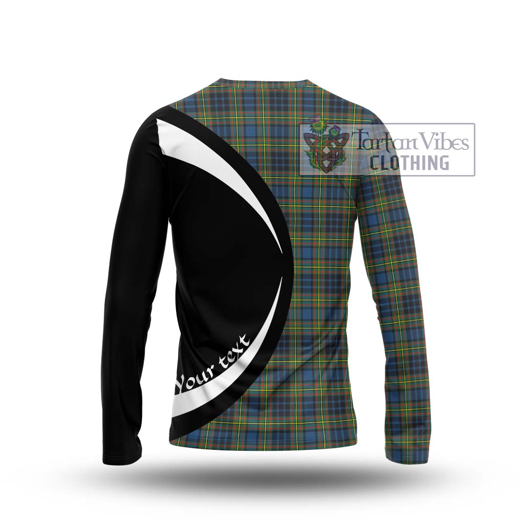 MacLellan Ancient Tartan Long Sleeve T-Shirt with Family Crest Circle Style - Tartan Vibes Clothing