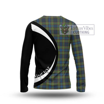 MacLellan Ancient Tartan Long Sleeve T-Shirt with Family Crest Circle Style