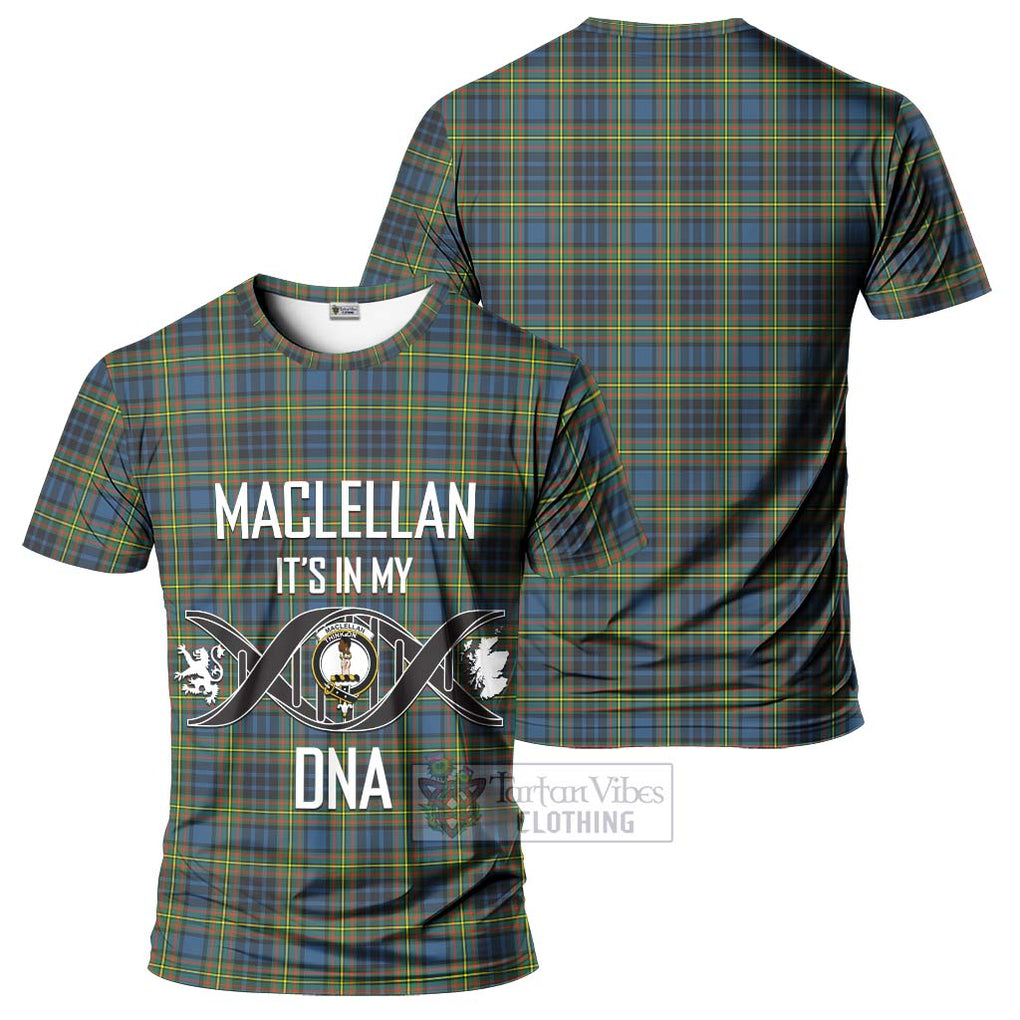 MacLellan Ancient Tartan T-Shirt with Family Crest DNA In Me Style - Tartan Vibes Clothing