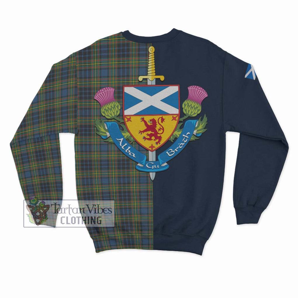 Tartan Vibes Clothing MacLellan Ancient Tartan Sweatshirt with Scottish Lion Royal Arm Half Style