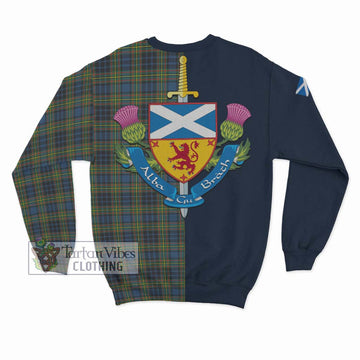 MacLellan Ancient Tartan Sweatshirt Alba with Scottish Lion Royal Arm Half Style