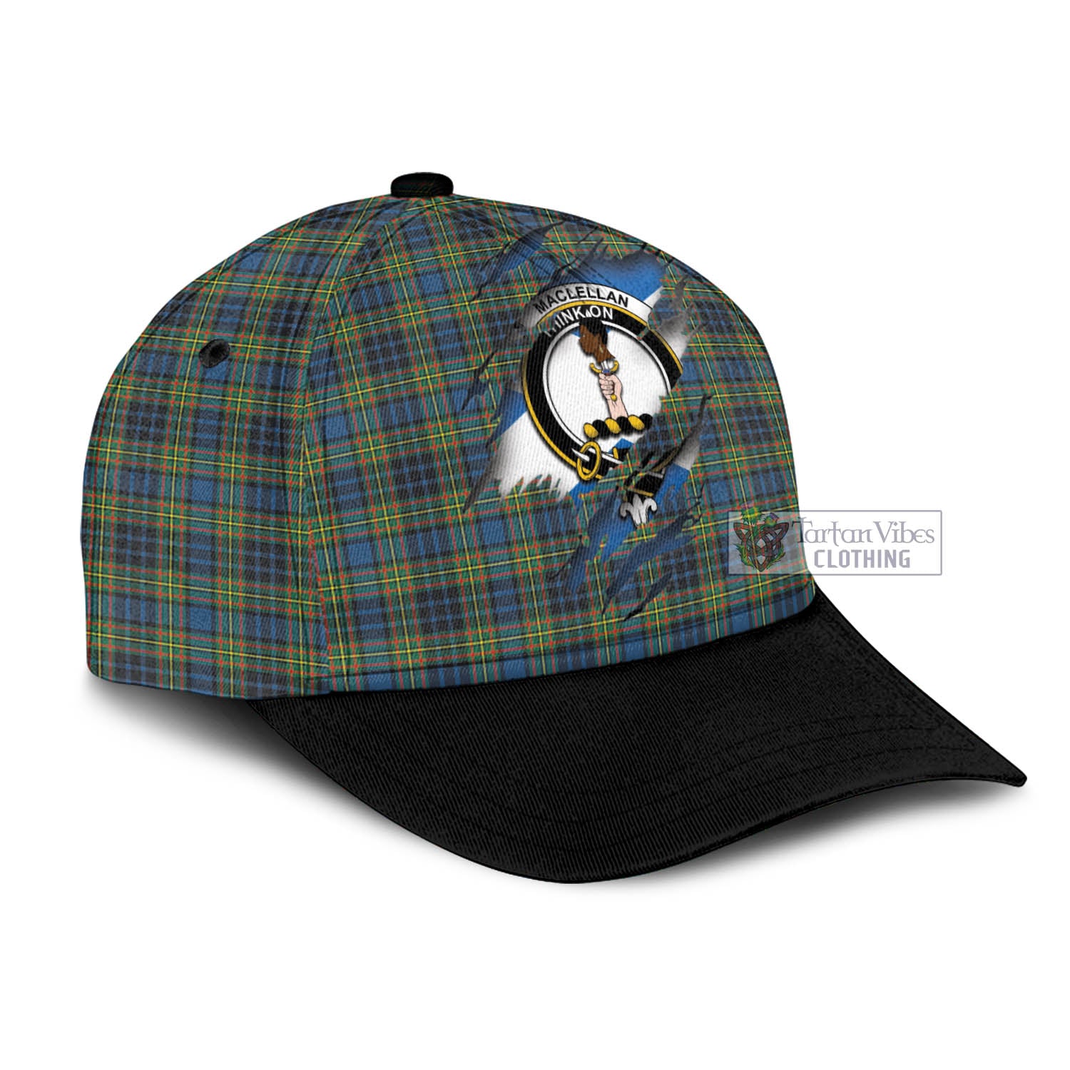 Tartan Vibes Clothing MacLellan Ancient Tartan Classic Cap with Family Crest In Me Style