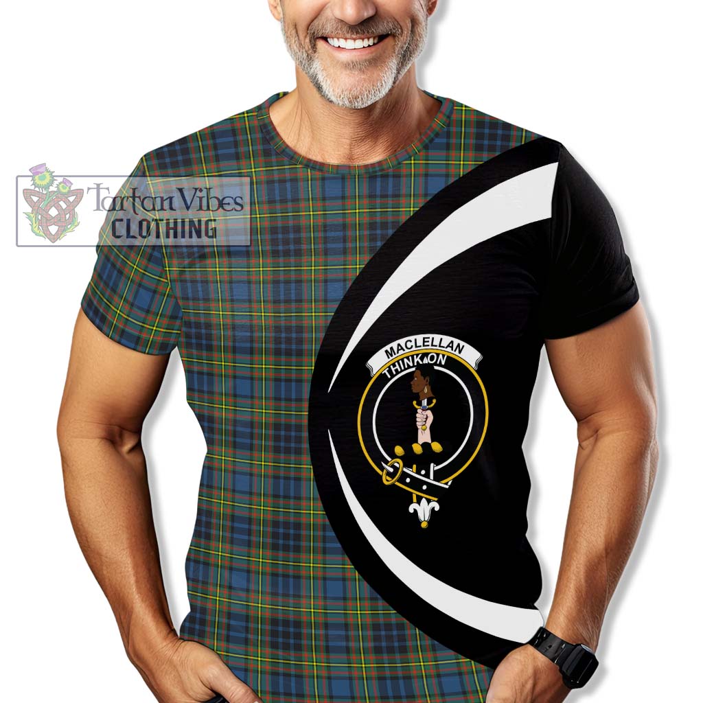 Tartan Vibes Clothing MacLellan Ancient Tartan T-Shirt with Family Crest Circle Style