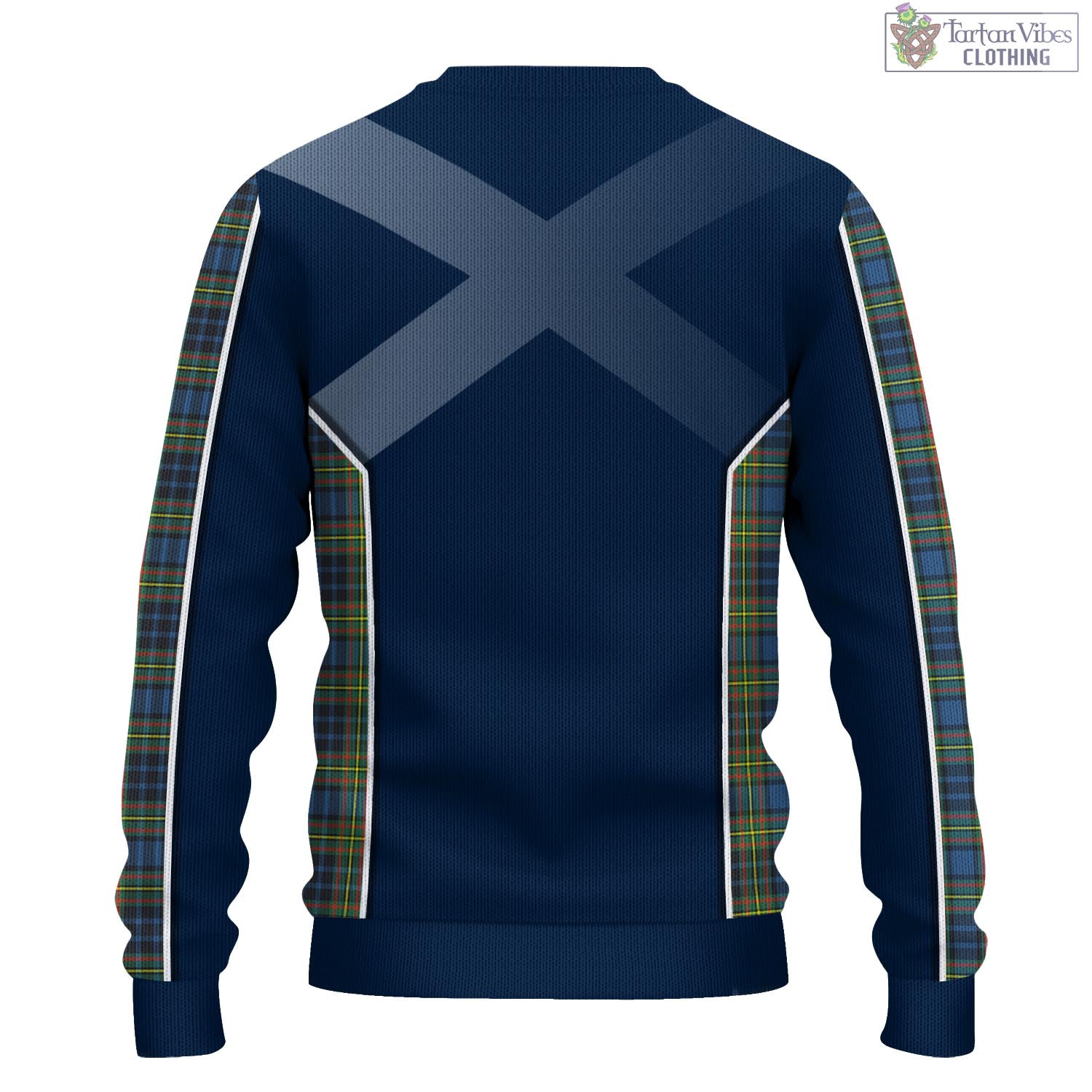 Tartan Vibes Clothing MacLellan Ancient Tartan Knitted Sweatshirt with Family Crest and Scottish Thistle Vibes Sport Style