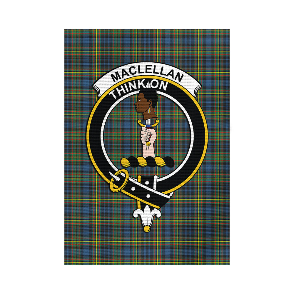 MacLellan Ancient Tartan Flag with Family Crest - Tartan Vibes Clothing