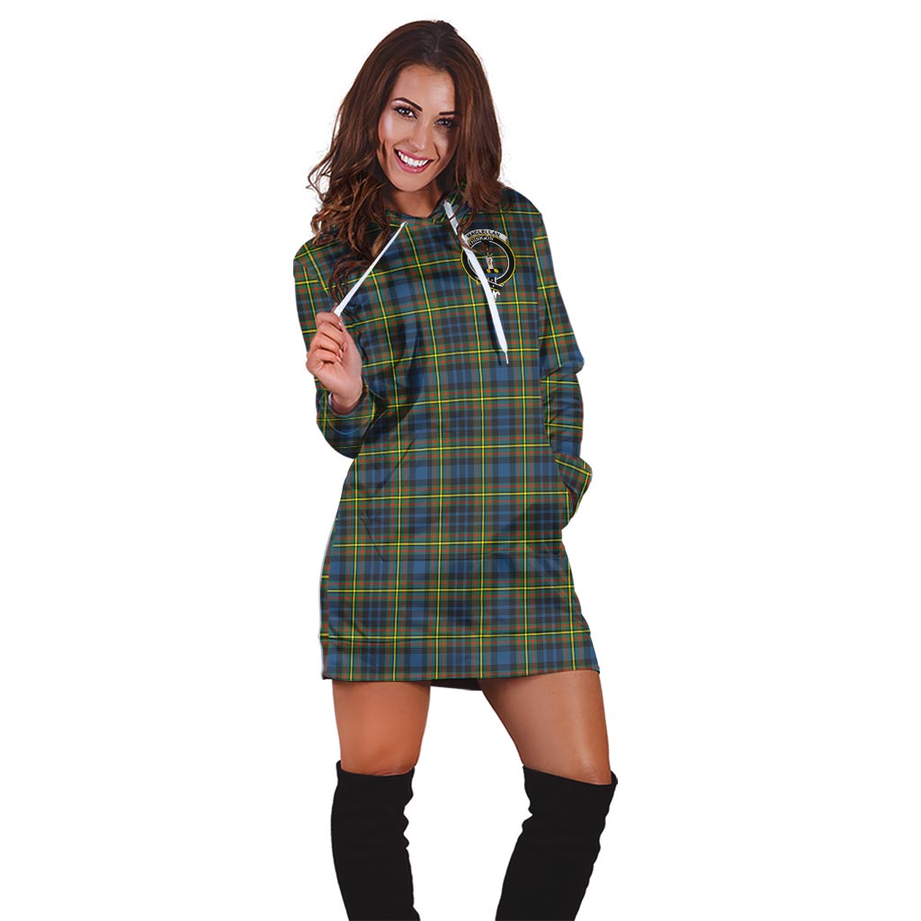 MacLellan Ancient Tartan Hoodie Dress with Family Crest - Tartan Vibes Clothing