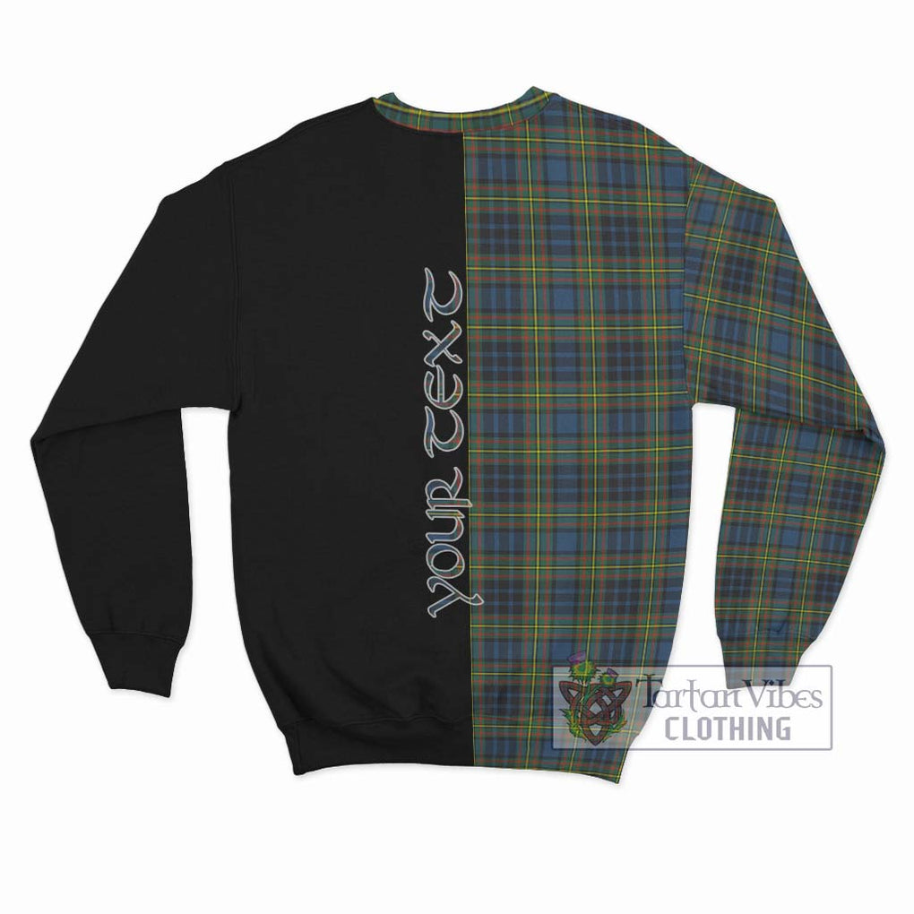 MacLellan Ancient Tartan Sweatshirt with Family Crest and Half Of Me Style - Tartanvibesclothing Shop