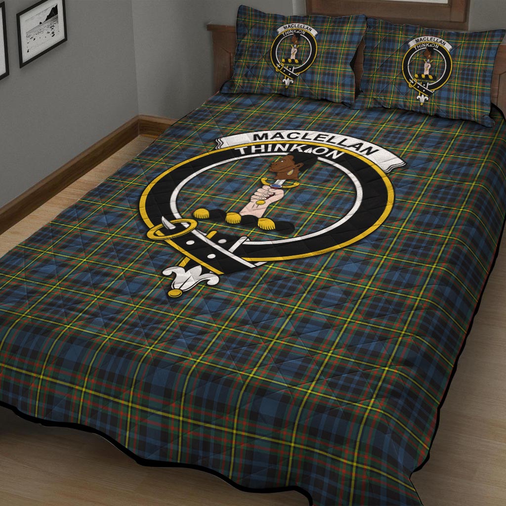 MacLellan Ancient Tartan Quilt Bed Set with Family Crest - Tartan Vibes Clothing