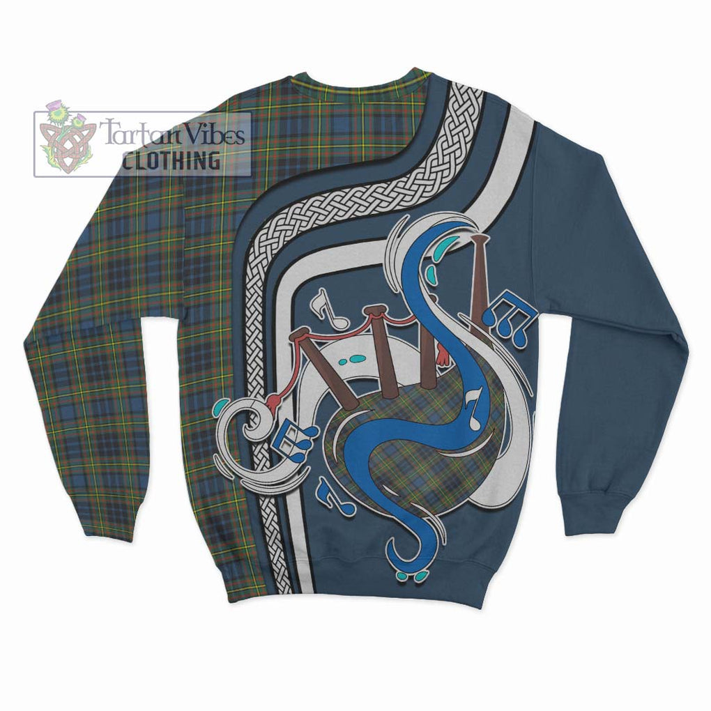 Tartan Vibes Clothing MacLellan Ancient Tartan Sweatshirt with Epic Bagpipe Style