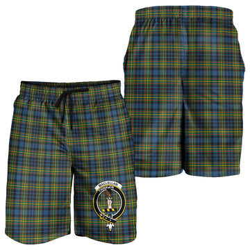 MacLellan Ancient Tartan Mens Shorts with Family Crest