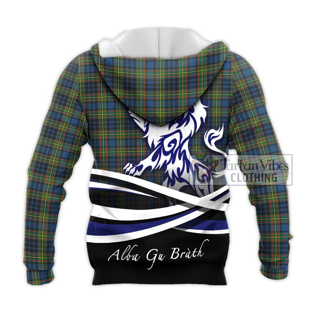 MacLellan Ancient Tartan Knitted Hoodie with Alba Gu Brath Regal Lion Emblem - Tartanvibesclothing Shop