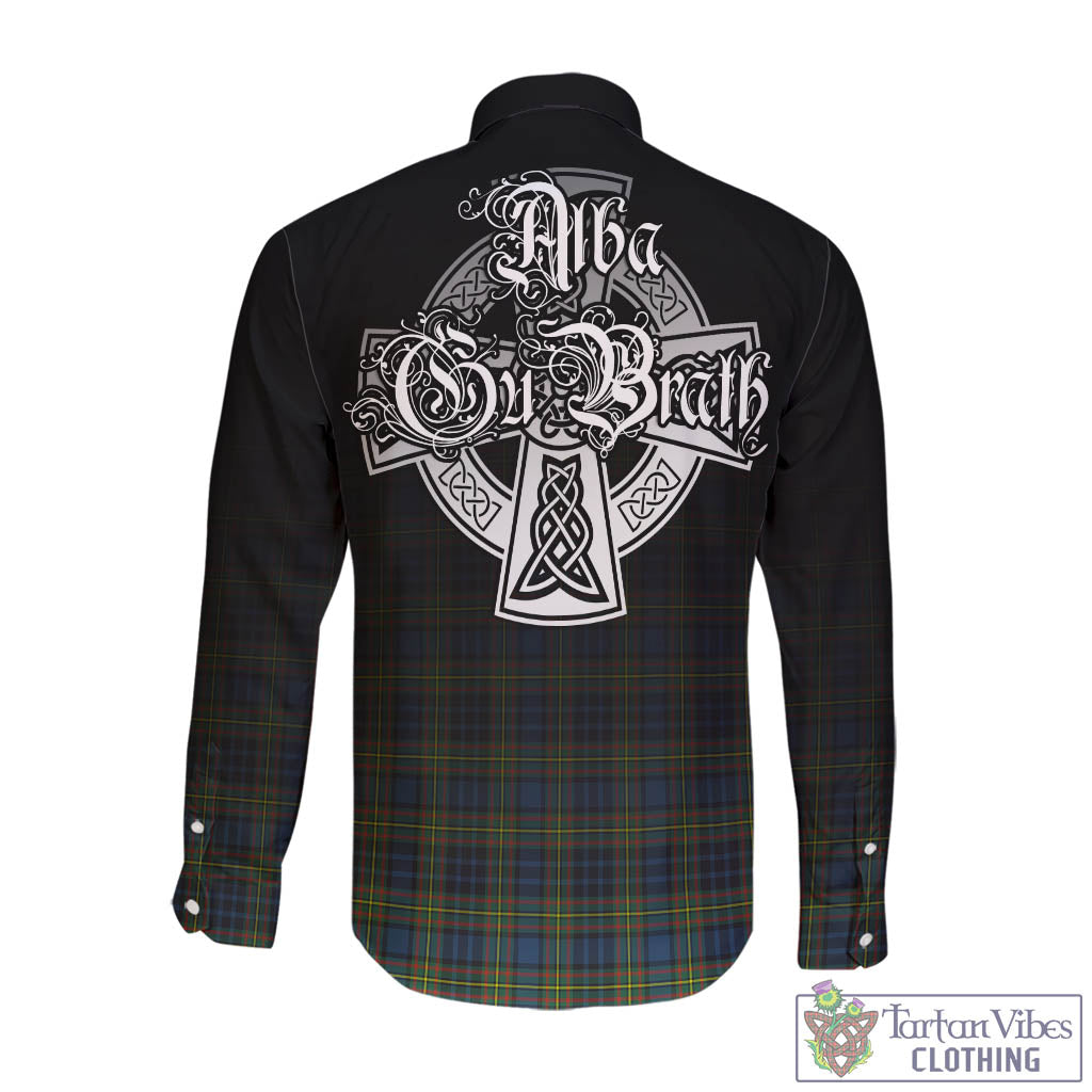 Tartan Vibes Clothing MacLellan Ancient Tartan Long Sleeve Button Up Featuring Alba Gu Brath Family Crest Celtic Inspired