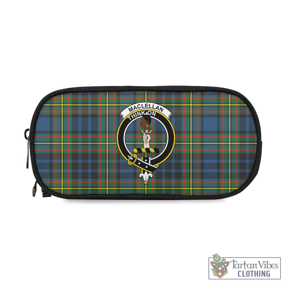 Tartan Vibes Clothing MacLellan Ancient Tartan Pen and Pencil Case with Family Crest