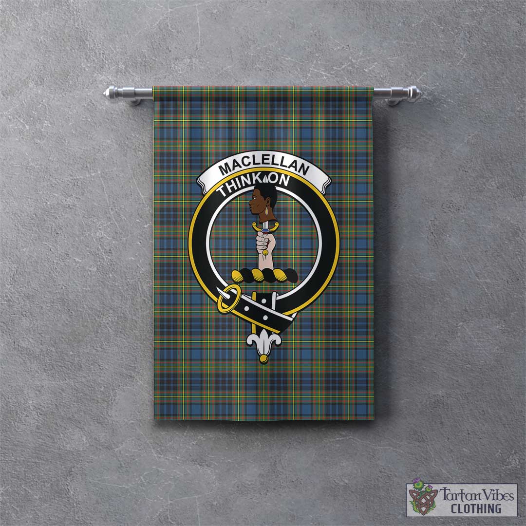 Tartan Vibes Clothing MacLellan Ancient Tartan Gonfalon, Tartan Banner with Family Crest