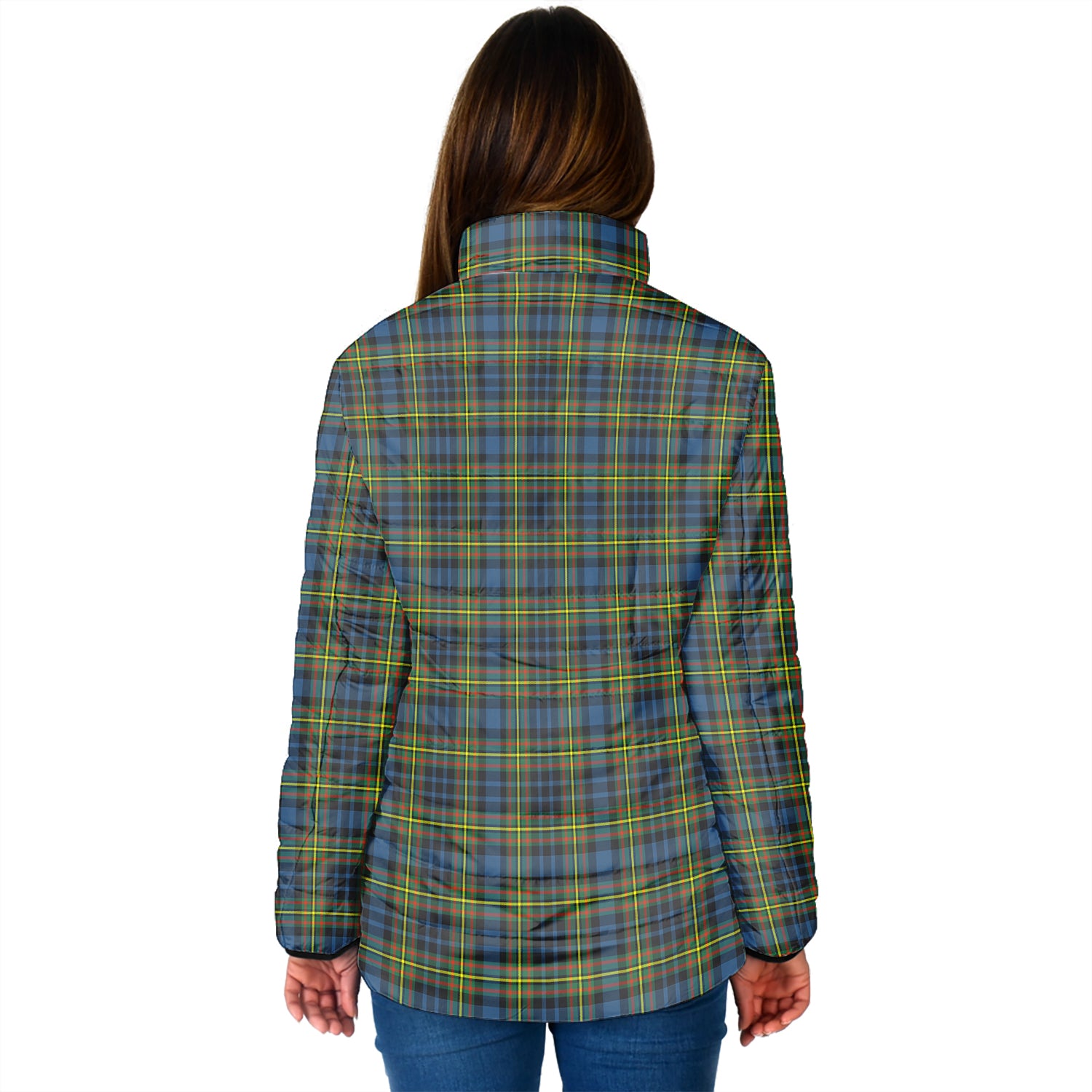 MacLellan Ancient Tartan Padded Jacket with Family Crest - Tartan Vibes Clothing