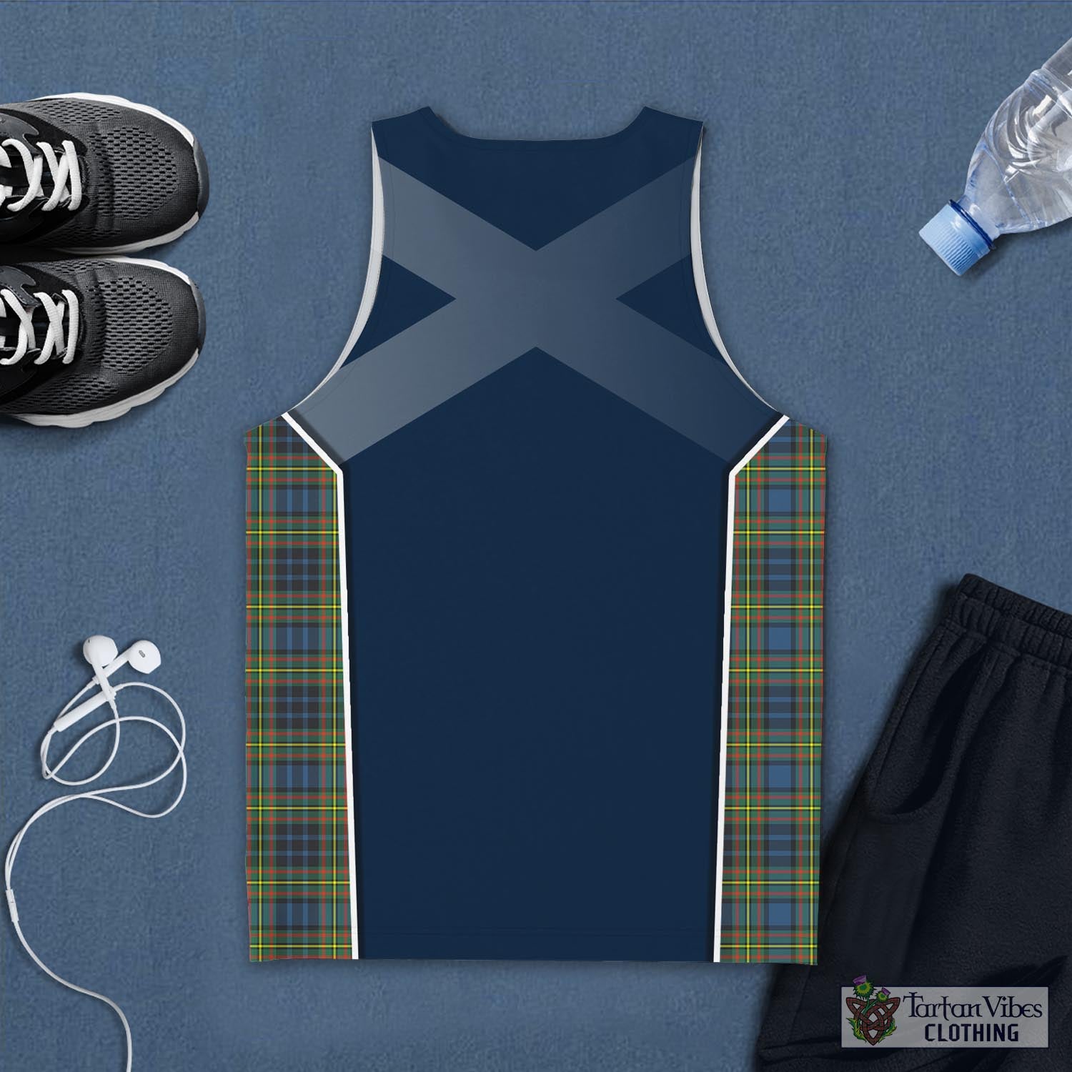 Tartan Vibes Clothing MacLellan Ancient Tartan Men's Tanks Top with Family Crest and Scottish Thistle Vibes Sport Style