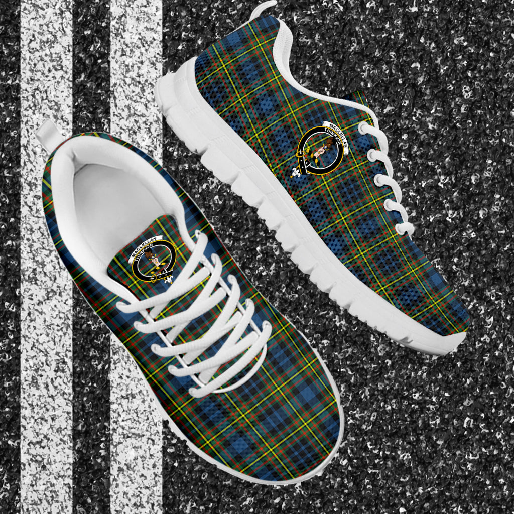 MacLellan Ancient Tartan Sneakers with Family Crest - Tartan Vibes Clothing