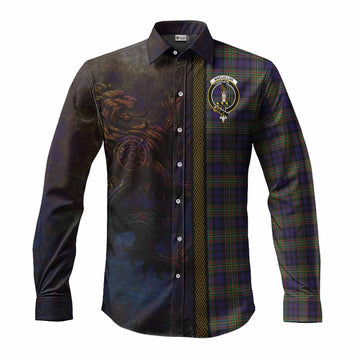 MacLellan (McLellan) Tartan Family Crest Long Sleeve Button Shirt Alba Gu Brath Be Brave Lion Ancient Style Men's Shirt S - Tartan Vibes Clothing