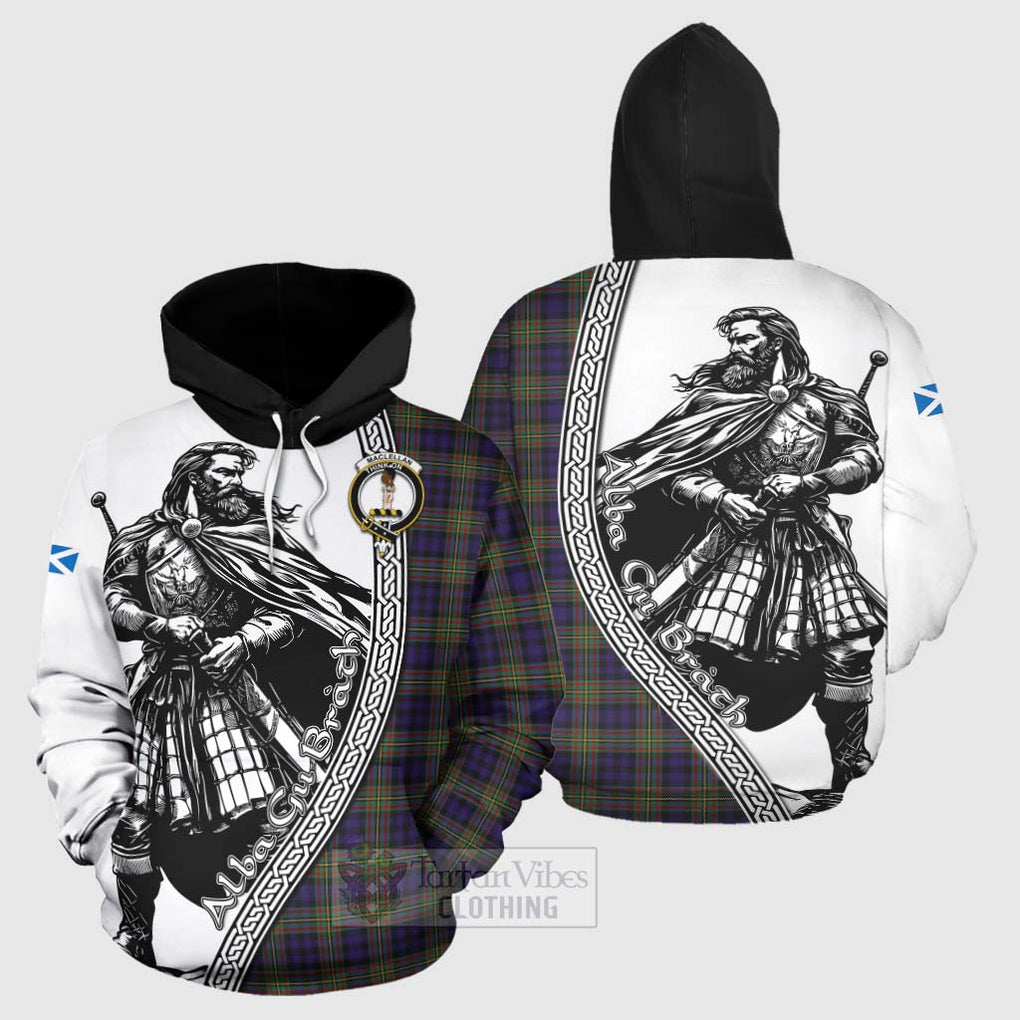 Tartan Vibes Clothing MacLellan (McLellan) Tartan Clan Crest Hoodie with Highlander Warrior Celtic Style