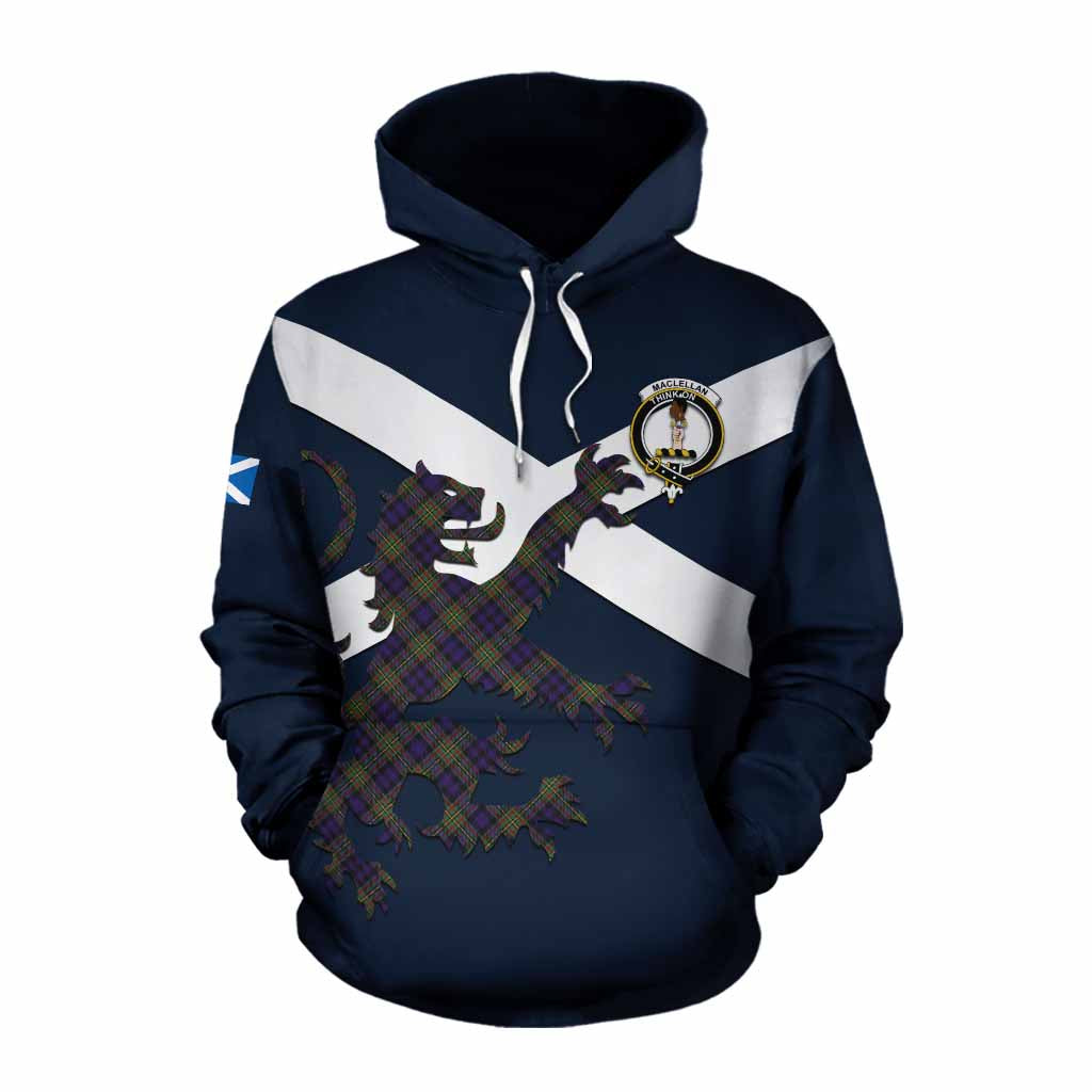 Tartan Vibes Clothing MacLellan (McLellan) Tartan Lion Rampant Cotton Hoodie Proudly Display Your Heritage with Alba Gu Brath and Clan Name