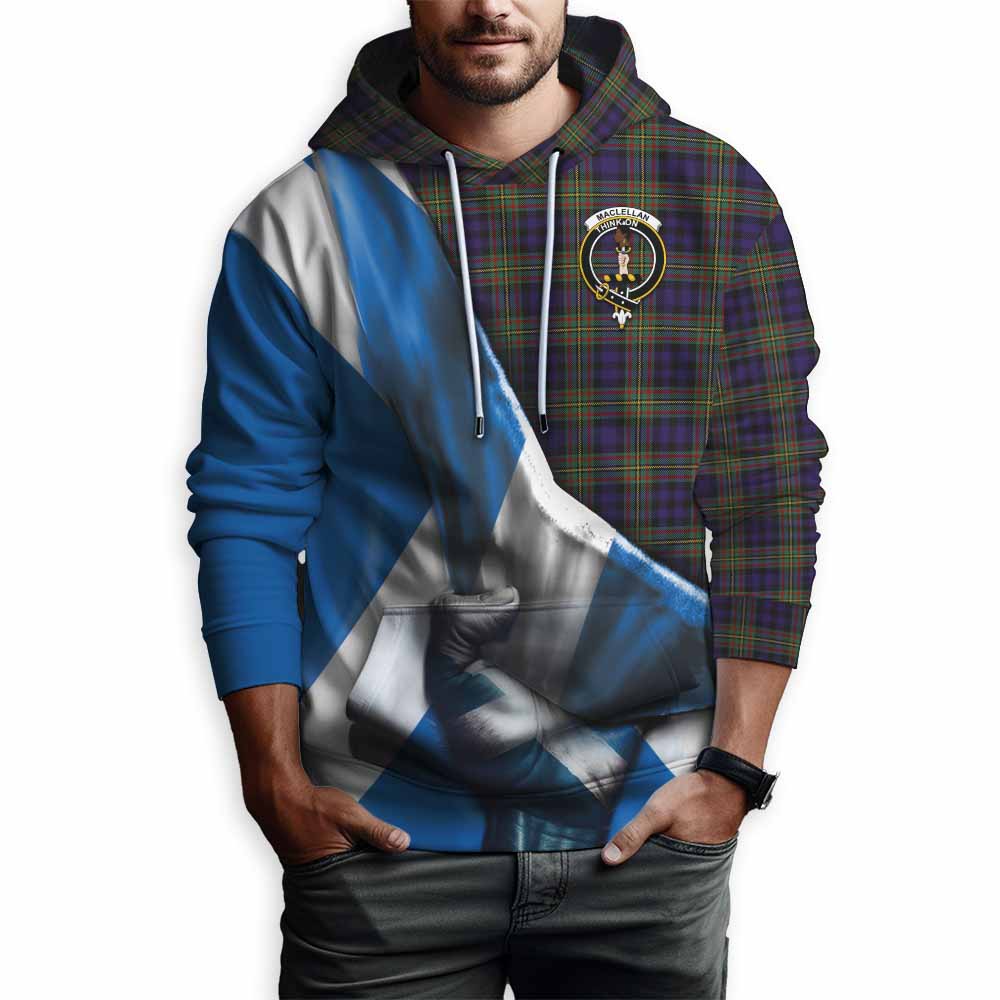 Tartan Vibes Clothing MacLellan (McLellan) Tartan Hoodie with Family Crest Scotland Patriotic Style