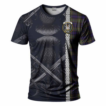 MacLellan (McLellan) Tartan T-Shirt with Family Crest Cross Sword Thistle Celtic Vibes