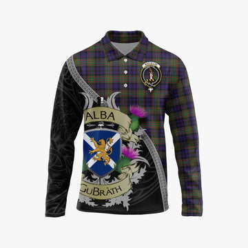 MacLellan (McLellan) Tartan Family Crest Long Sleeve Polo Shirt Lion Rampant Royal Thistle Shield Celtic Inspired Unisex - Tartan Vibes Clothing