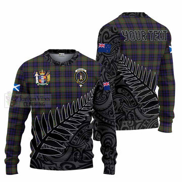 MacLellan (McLellan) Crest Tartan Knitted Sweater with New Zealand Silver Fern Half Style