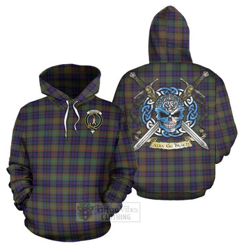 MacLellan (McLellan) Tartan Hoodie with Family Crest Celtic Skull Style