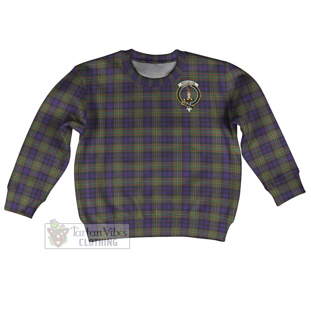 Tartan Vibes Clothing MacLellan (McLellan) Tartan Kid Ugly Sweater with Family Crest