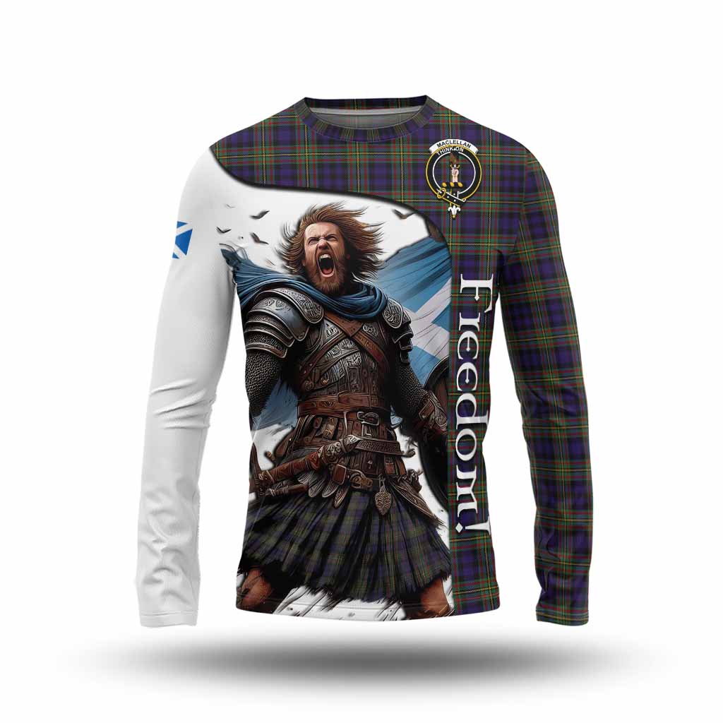 Tartan Vibes Clothing MacLellan (McLellan) Crest Tartan Long Sleeve T-Shirt Inspired by the Freedom of Scottish Warrior