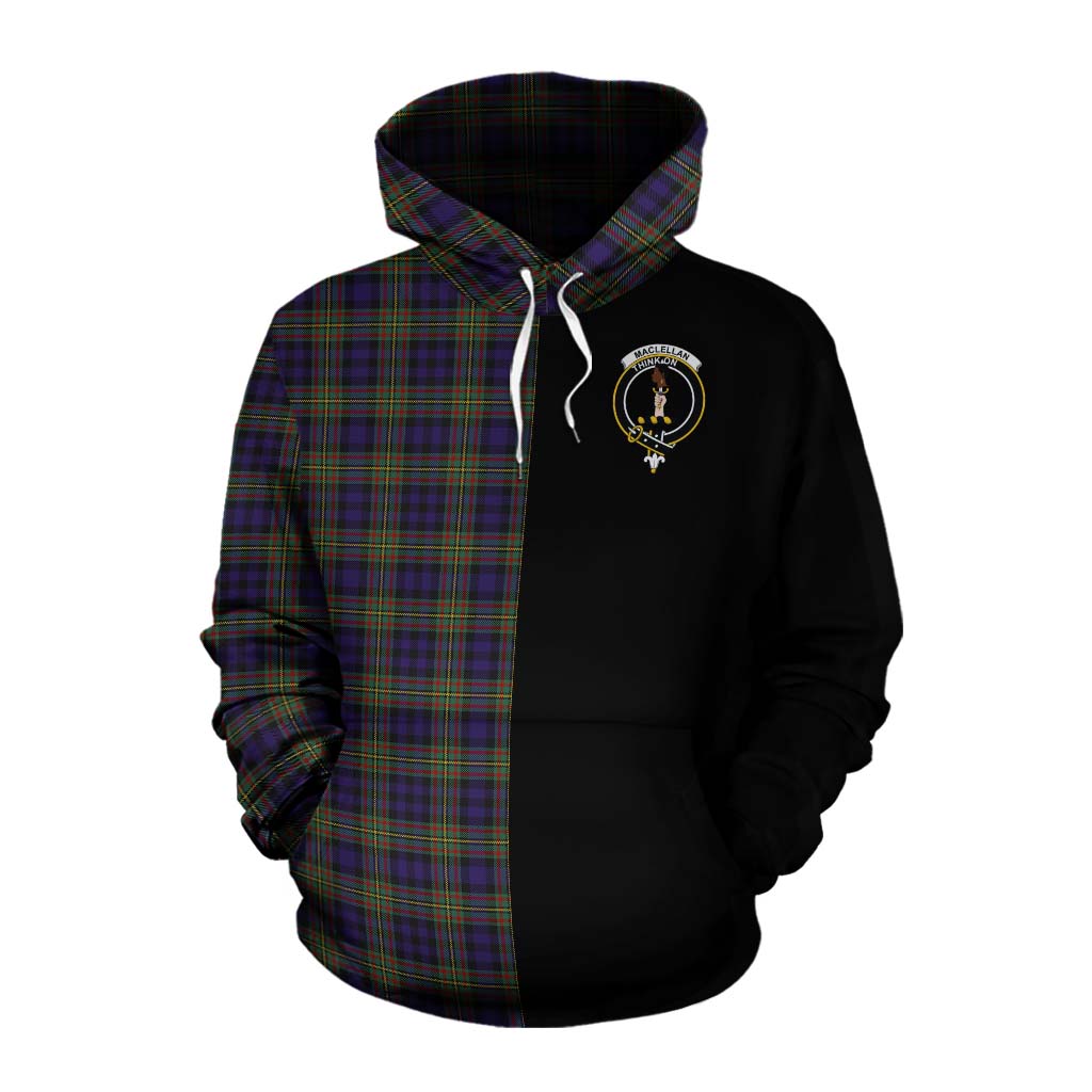 Tartan Vibes Clothing MacLellan (McLellan) Tartan Cotton Hoodie with Family Crest and Half Of Me Style