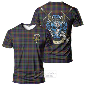 MacLellan (McLellan) Tartan T-Shirt with Family Crest Celtic Skull Style