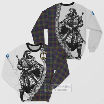 MacLellan (McLellan) Tartan Clan Crest Sweatshirt with Highlander Warrior Celtic Style