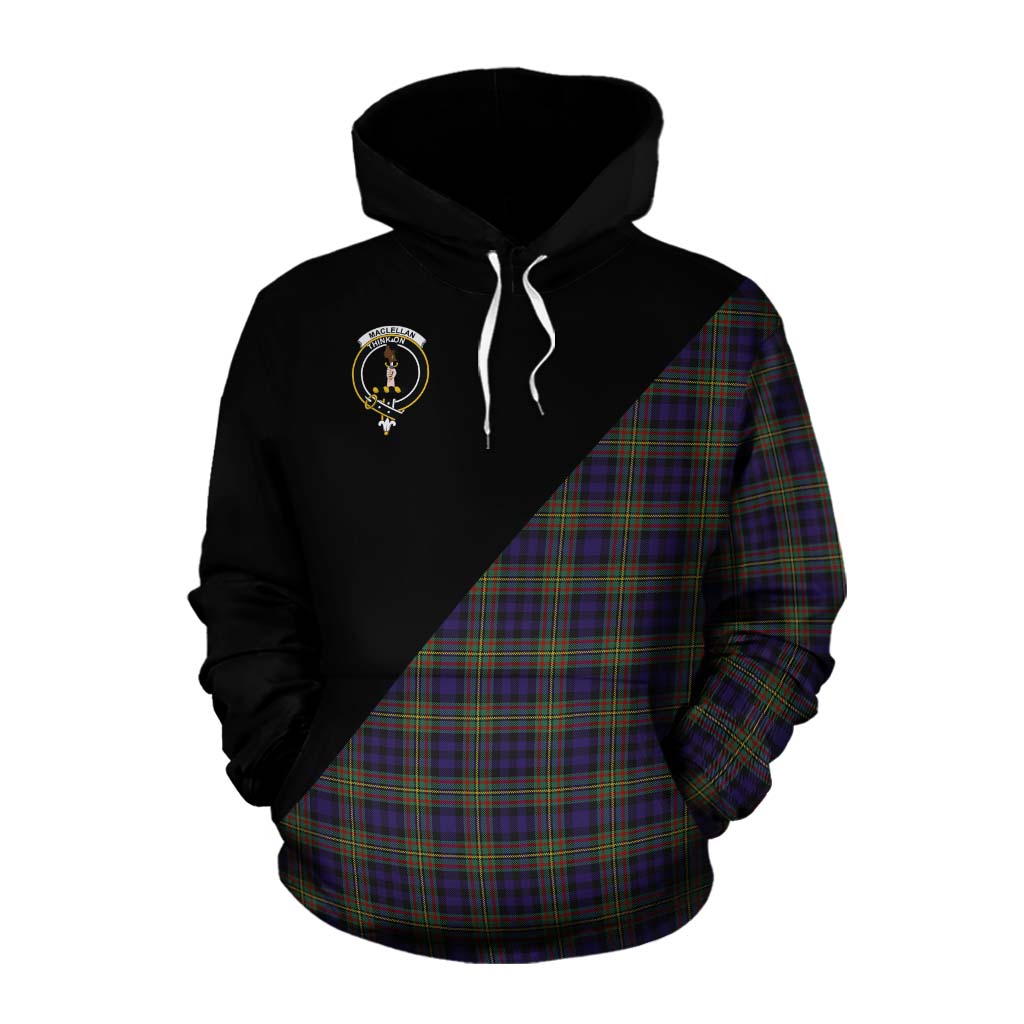 Tartan Vibes Clothing MacLellan (McLellan) Tartan Cotton Hoodie with Family Crest and Military Logo Style