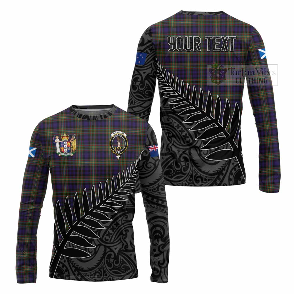 Tartan Vibes Clothing MacLellan (McLellan) Crest Tartan Long Sleeve T-Shirt with New Zealand Silver Fern Half Style