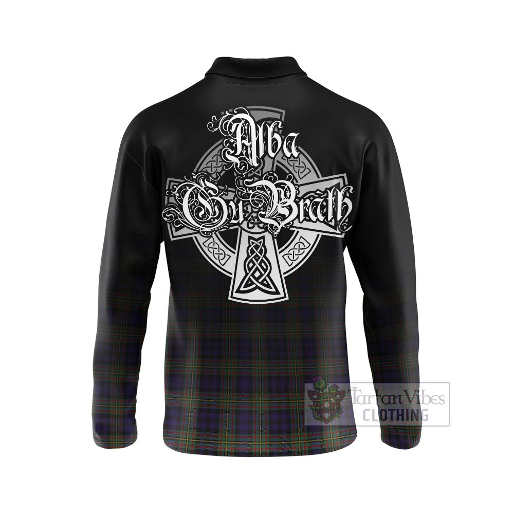 Tartan Vibes Clothing MacLellan (McLellan) Tartan Long Sleeve Polo Shirt Featuring Alba Gu Brath Family Crest Celtic Inspired